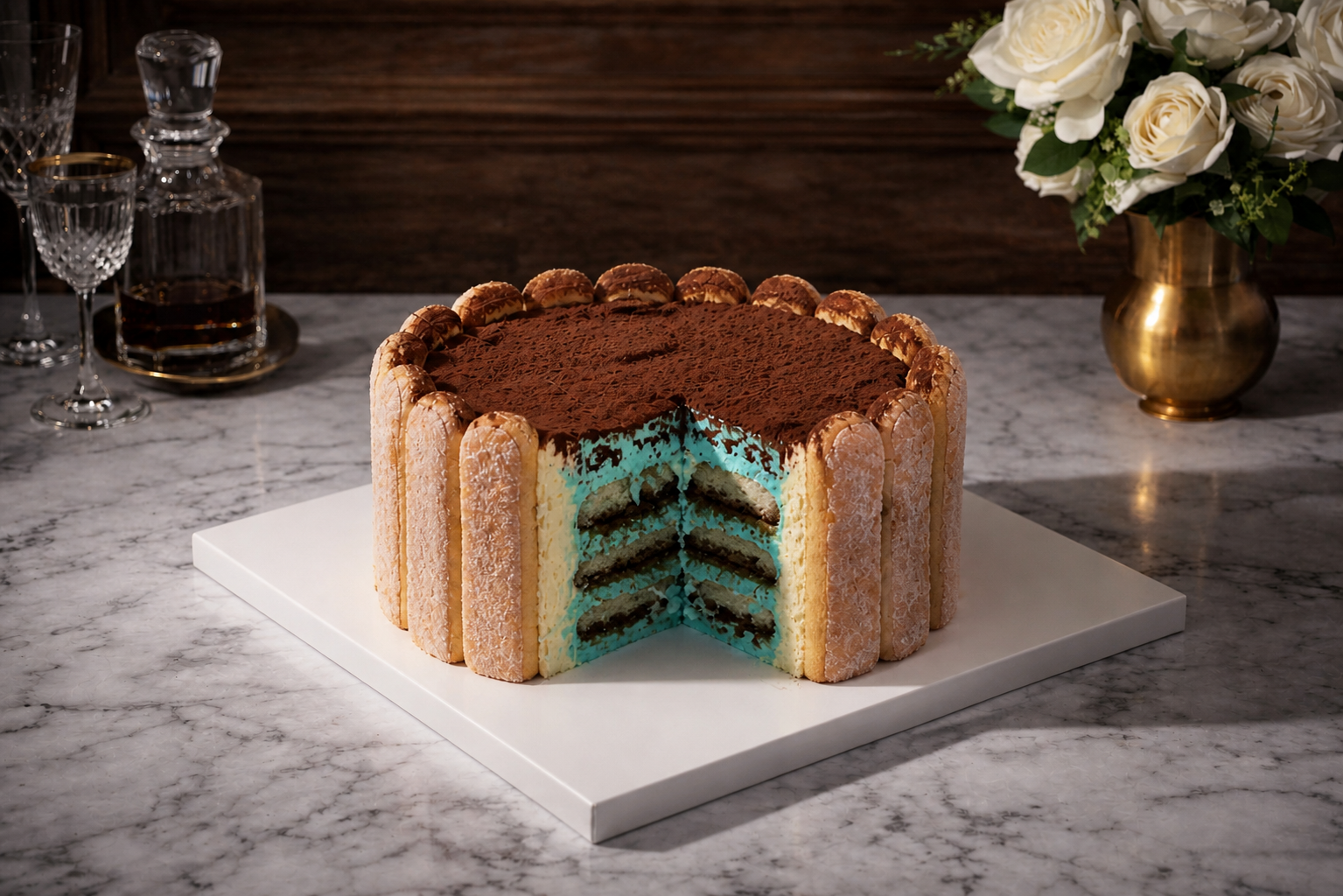 Gender Reveal Tiramisù Cake