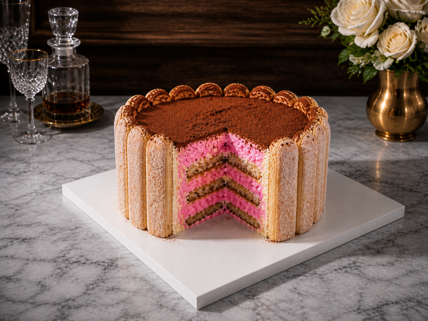 Gender Reveal Tiramisù Cake